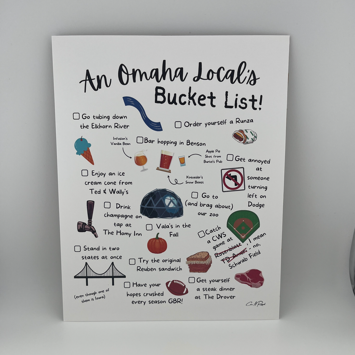 Omaha Bucket List Print