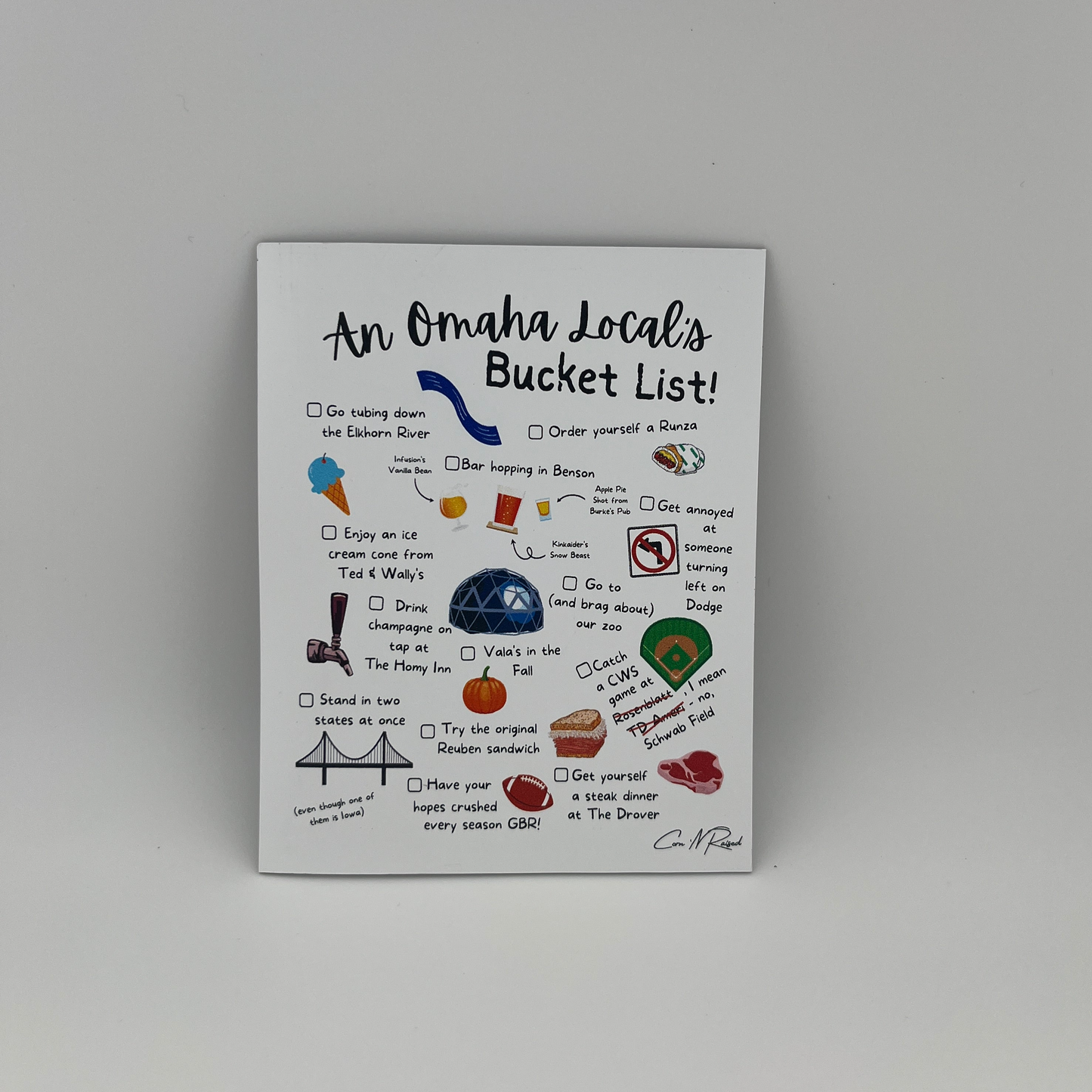 Omaha Bucket List Large Magnet